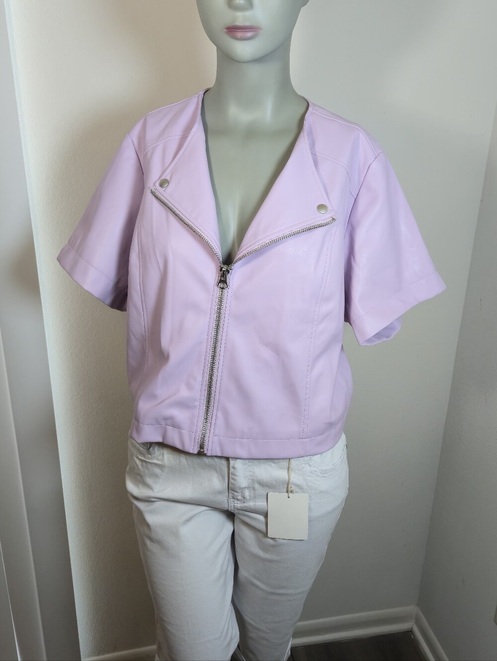 🪻Jacket Moto Leather Synthetic  Torrid In Purple Size 4